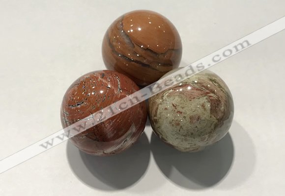 CDN1110 30mm round brecciated jasper decorations wholesale