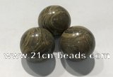 CDN1134 30mm round coffee wood jasper decorations wholesale