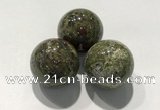 CDN1135 30mm round dragon blood jasper decorations wholesale