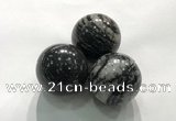 CDN1138 30mm round net jasper decorations wholesale