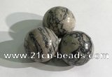 CDN1149 30mm round zebra jasper decorations wholesale