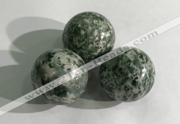 CDN1159 30mm round Qinghai jade decorations wholesale