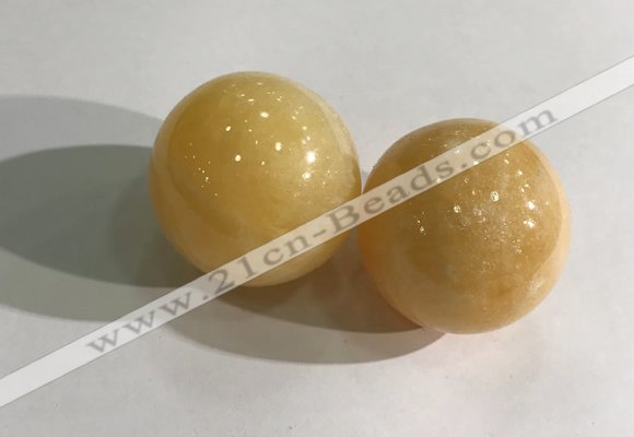 CDN1176 35mm round yellow jade decorations wholesale