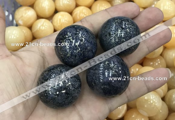 CDN12 30mm round pyrite gemstone decorations wholesale