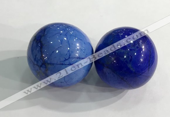 CDN1220 40mm round dyed white howlite decorations wholesale