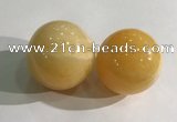 CDN1262 40mm round yellow jade decorations wholesale