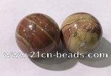 CDN1274 40mm round red picture jasper decorations wholesale