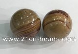 CDN1287 40mm round red picture jasper decorations wholesale