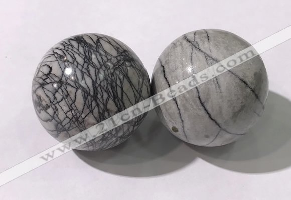 CDN1295 40mm round net jasper decorations wholesale