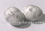 CDN1346 35*45mm egg-shaped white howlite decorations wholesale