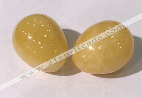 CDN1352 35*45mm egg-shaped yellow jade decorations wholesale