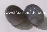 CDN1368 35*45mm egg-shaped grey agate decorations wholesale