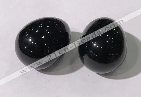 CDN1376 35*45mm egg-shaped black obsidian decorations wholesale