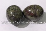 CDN1390 35*45mm egg-shaped dragon blood jasper decorations wholesale