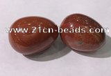 CDN1398 35*45mm egg-shaped red jasper decorations wholesale