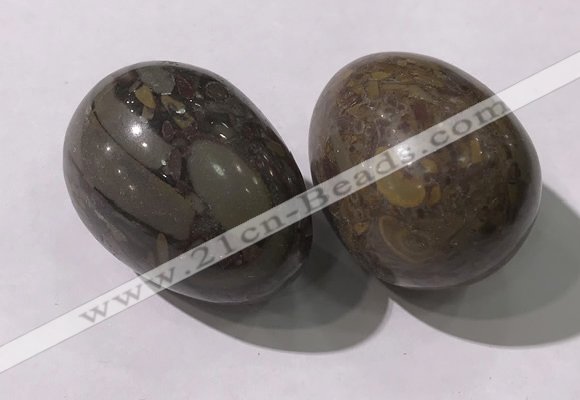 CDN1400 35*45mm egg-shaped tiger skin jasper decorations wholesale