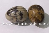 CDN1402 35*45mm egg-shaped jasper decorations wholesale