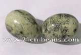 CDN1407 35*45mm egg-shaped yellow jasper decorations wholesale