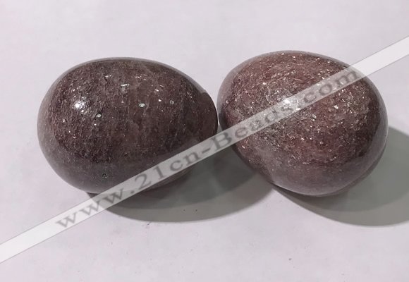 CDN1409 35*45mm egg-shaped red biotite decorations wholesale