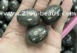 CDN29 24*30mm egg-shaped pyrite gemstone decorations wholesale