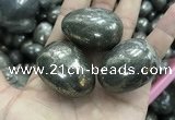 CDN30 28*38mm egg-shaped pyrite gemstone decorations wholesale