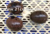 CDN310 30*40mm egg-shaped mahogany obsidian decorations wholesale