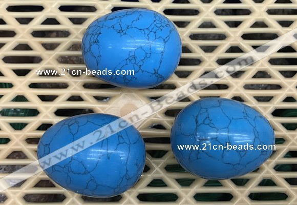 CDN316 30*40mm egg-shaped imitation turquoise decorations wholesale