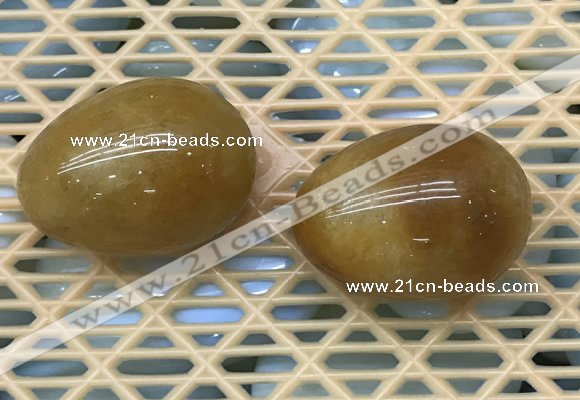 CDN338 35*50mm egg-shaped yellow jade decorations wholesale