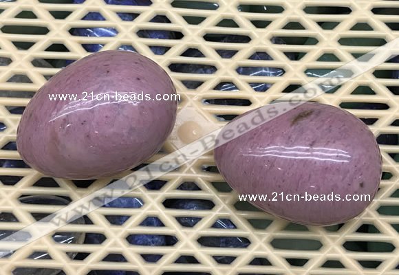 CDN344 35*50mm egg-shaped pink wooden fossil jasper decorations