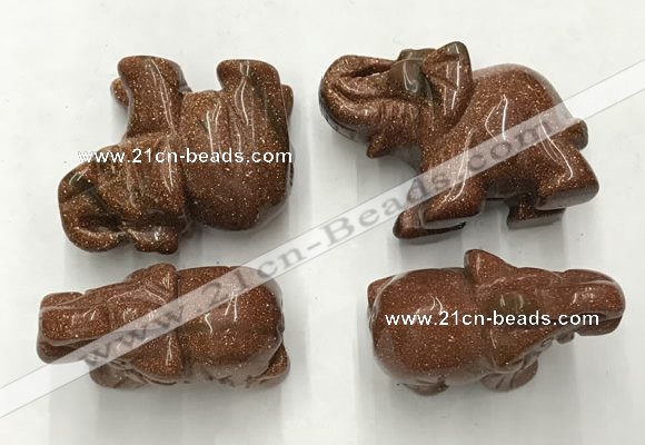 CDN388 20*40*30mm elephant goldstone decorations wholesale