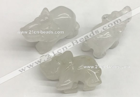 CDN402 25*50*35mm elephant white jade decorations wholesale