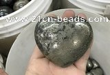 CDN41 65*70mm heart pyrite gemstone decorations