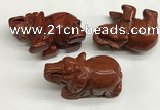 CDN411 25*50*35mm elephant red jasper decorations wholesale