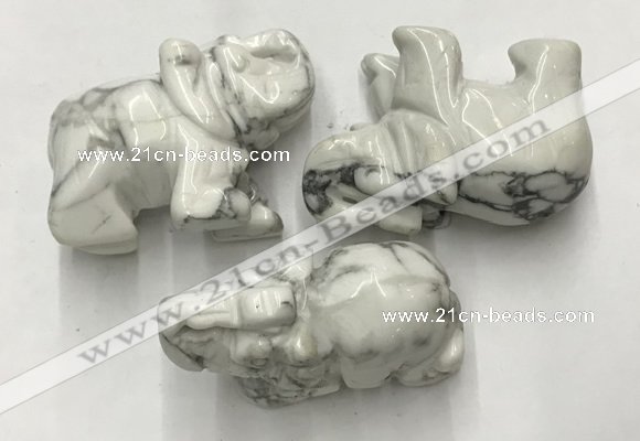 CDN416 25*50*35mm elephant white howlite decorations wholesale