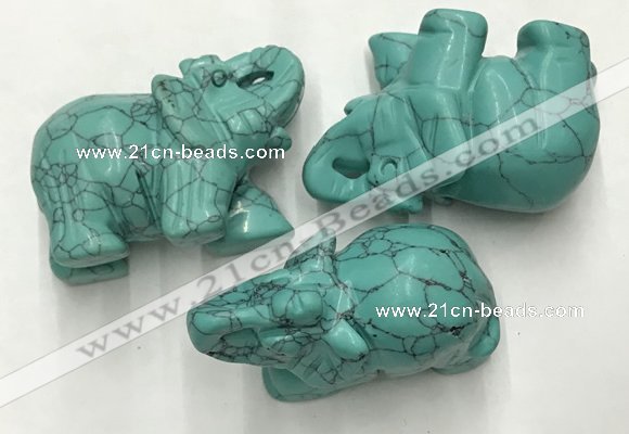 CDN417 25*50*35mm elephant imitation turquoise decorations wholesale