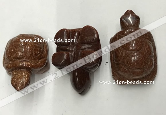 CDN439 28*45*22mm turtle goldstone decorations wholesale