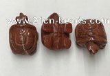 CDN440 28*45*22mm turtle red jasper decorations wholesale