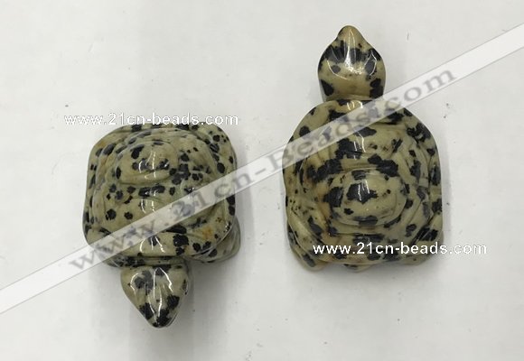 CDN441 28*45*22mm turtle dalmatian jasper decorations wholesale
