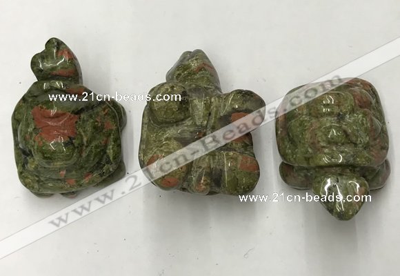 CDN442 28*45*22mm turtle unakite decorations wholesale