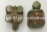 CDN459 38*55*28mm turtle unakite decorations wholesale