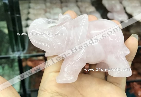 CDN530 35*80*55mm elephant rose quartz decorations wholesale