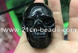 CDN554 35*50*40mm skull black agate decorations wholesale