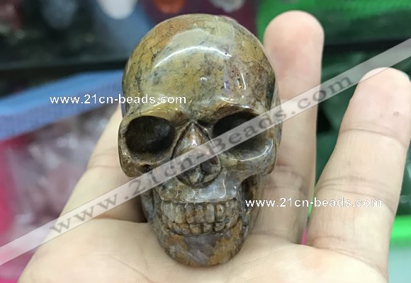 CDN558 35*50*40mm skull agate decorations wholesale