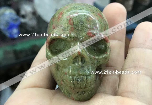 CDN561 35*50*40mm skull unakite decorations wholesale