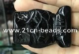 CDN577 35*50mm owl black agate decorations wholesale