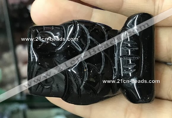 CDN577 35*50mm owl black agate decorations wholesale