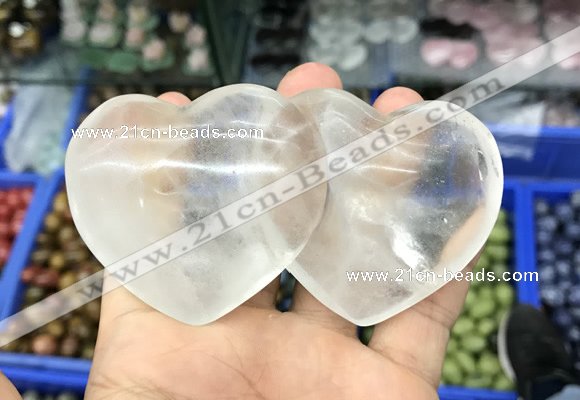 CDN590 50*90mm double heart white crystal decorations wholesale