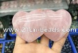 CDN591 50*90mm double heart rose quartz decorations wholesale