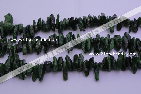 CDP73 15.5 inches 8*22mm - 12*28mm diopside chips gemstone beads