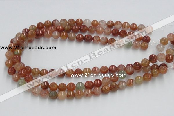 CDQ02 15.5 inches 10mm round natural red quartz beads wholesale